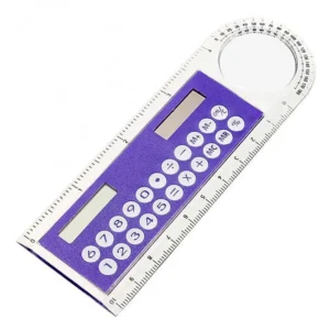 Mini Calculadora de regla transparente Solar con lupa, calculadora científica para estudiantes, suministros escolares