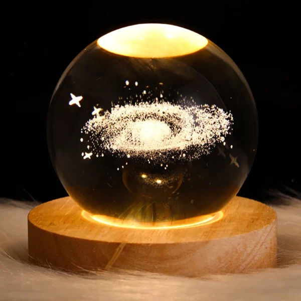 USB LED night light, Galaxy Crystal Ball lamp, 3D planet moon lamp, home decoration - Image 4