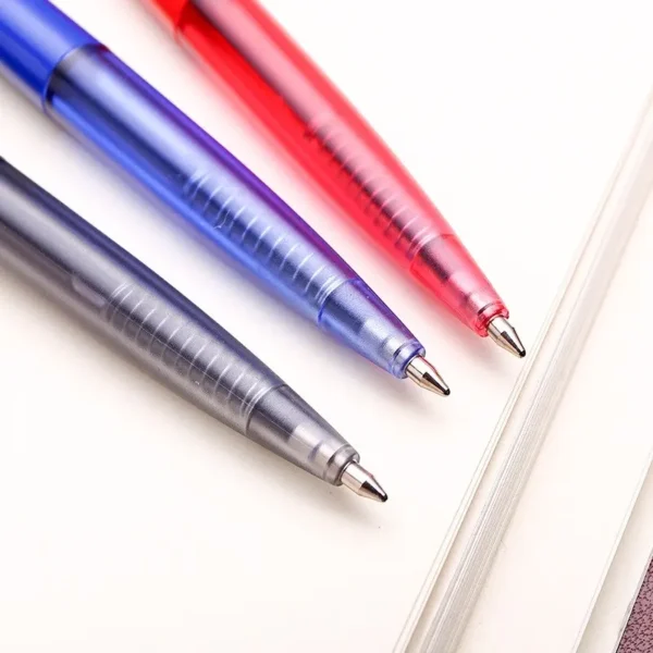 3 bolígrafos Deli de color negro, rojo y azul, material escolar para oficina, herramienta de escritura, papelería para estudiantes, regalo - Image 4
