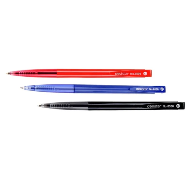 3 bolígrafos Deli de color negro, rojo y azul, material escolar para oficina, herramienta de escritura, papelería para estudiantes, regalo - Image 5