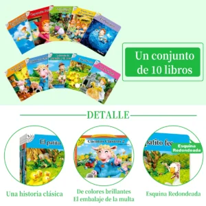 Cuentos infantiles en español - Cuentos Clásicos 2 y El Patito Feo - Pack de 10 - ¡Un regalo genial para niños!