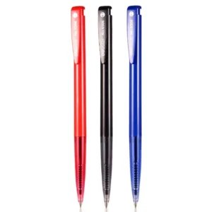 3 bolígrafos Deli de color negro, rojo y azul, material escolar para oficina, herramienta de escritura, papelería para estudiantes, regalo